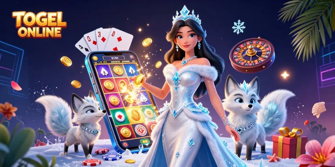 Spin to win with TOGEL ONLINE as golden coins and vibrant gaming elements surround a stunning scene.