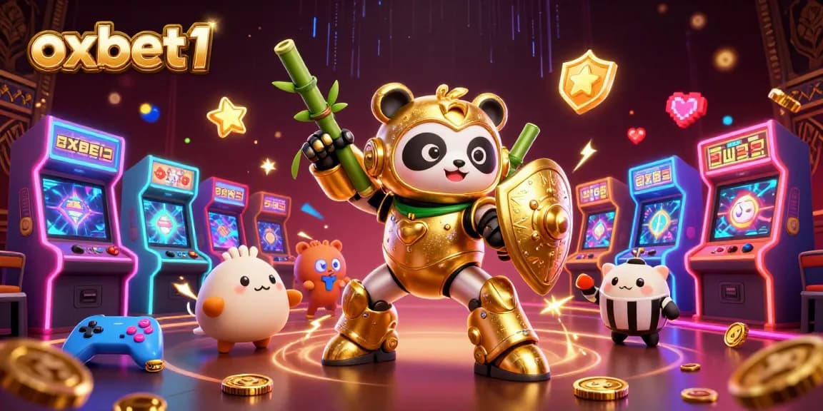 Experience excitement at oxbet1 with a dynamic scene of casino gaming action and colorful characters.