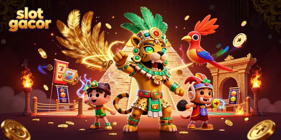 Putar gulungan slot gacor saat pendeta Maya dan burung quetzal menerangi suasana kasino yang penuh warna.