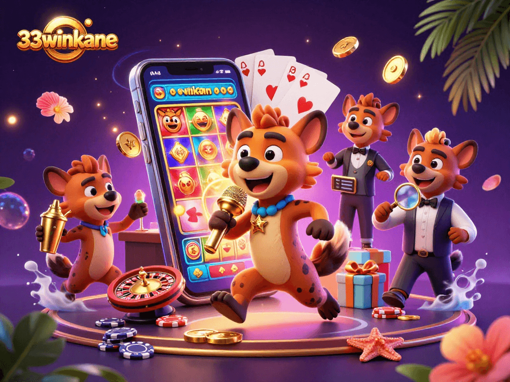 Engage in thrilling entertainment at 33winkane's vibrant casino with hyenas in action.