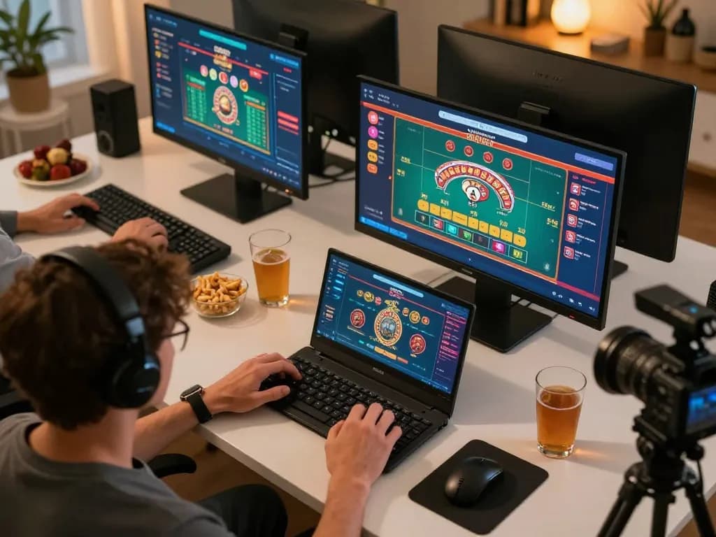Engaging online gaming session on qh88go app while enjoying a cozy home atmosphere.