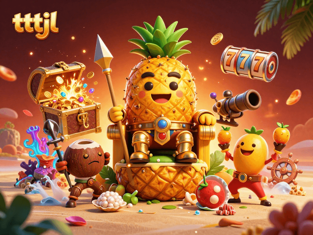Engage with the tttjl casino's vibrant 3D illustration featuring intricate characters and dynamic game elements.