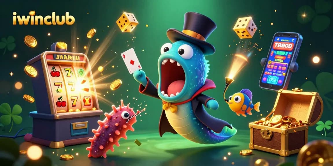 Join iwinclub's thrilling jackpot adventure with a dynamic scene of whimsical sea creatures at play.