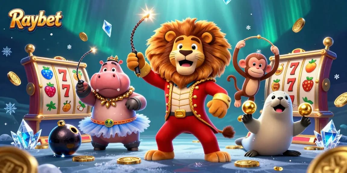 Win big at Raybet with thrilling slot games and engaging characters in a vibrant casino scene.