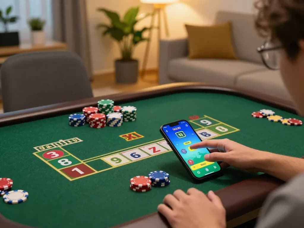 TaiXiuOnlineGo players engaging in online game with smartphone on vibrant app interface.