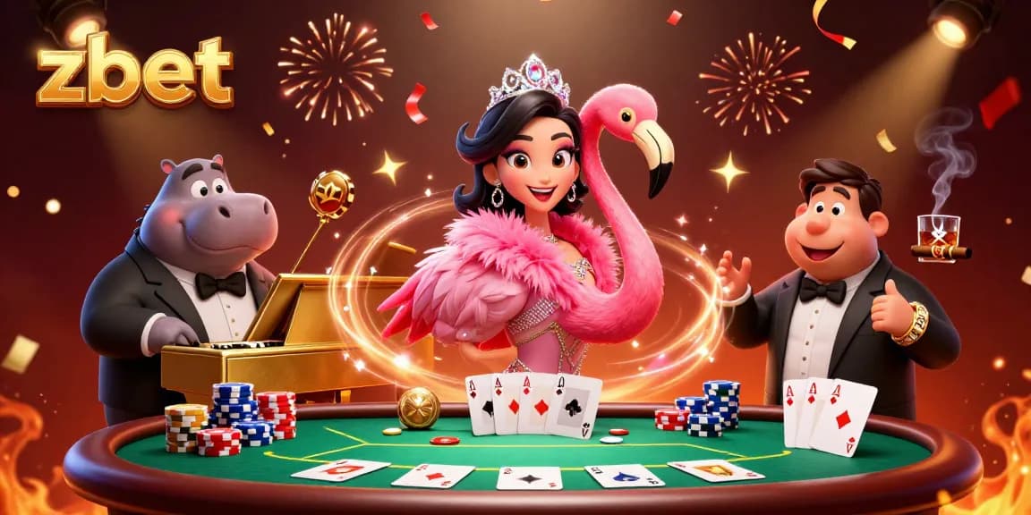 Watch zbet's vibrant casino scene featuring lively characters and engaging poker elements.