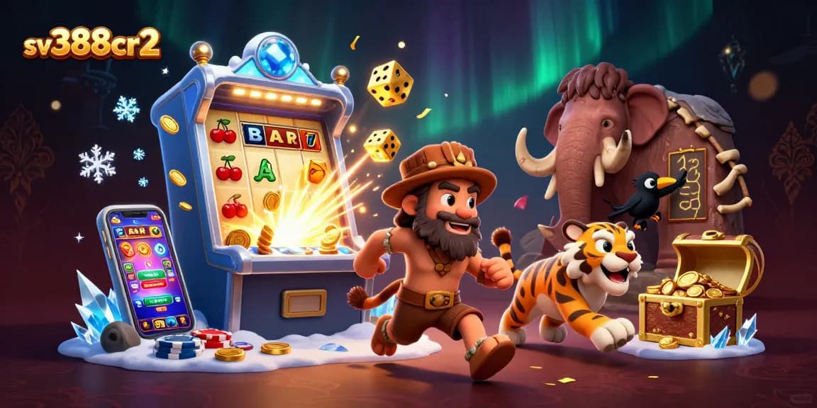 Win big with sv388cr2 at a lively prehistoric casino featuring captivating characters and vibrant action.