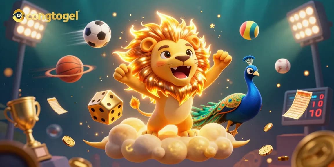 Engage with congtogel in this vibrant 3D scene filled with sports betting elements and dazzling visuals.