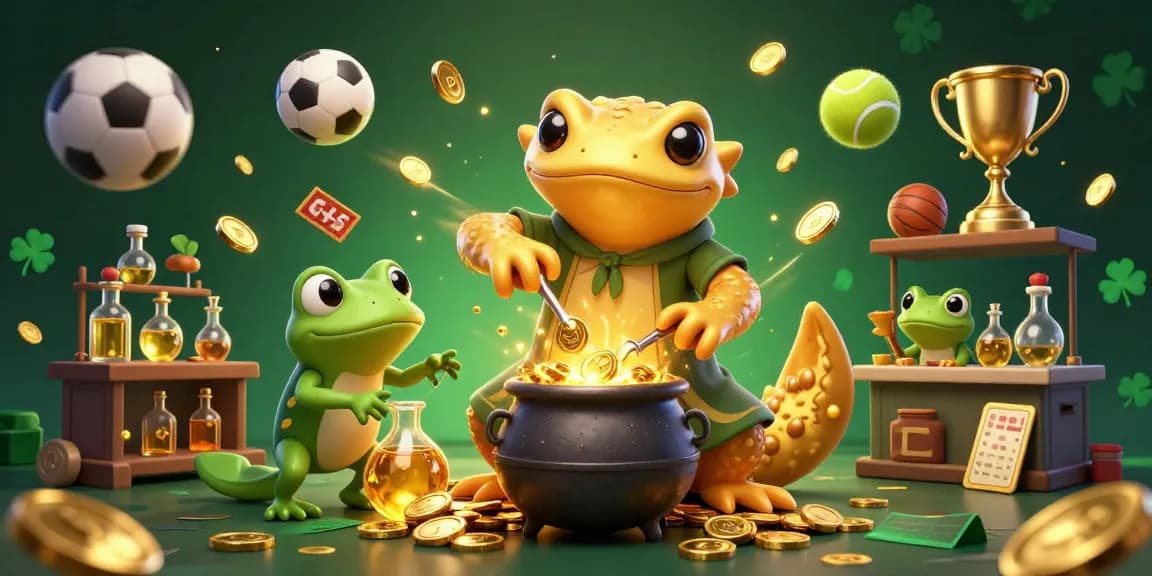 Experience the thrill of AO88's golden alchemist and sports betting elements in an enticing scene