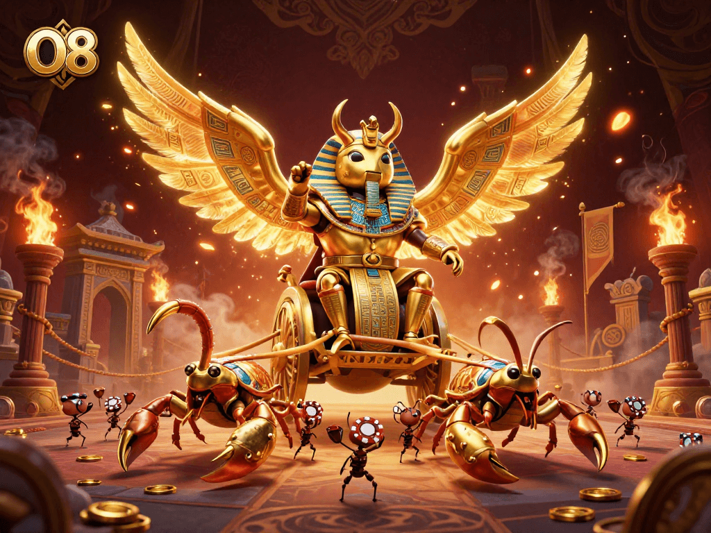 Engage with O8's thrilling games while navigating a vibrant casino scene with unique elements.