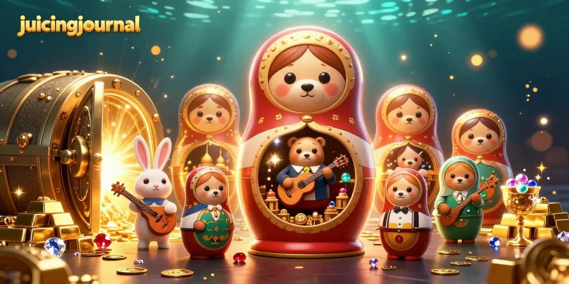 Experience juicingjournal's thrilling casino scene with vibrant bears and sparkling treasures.