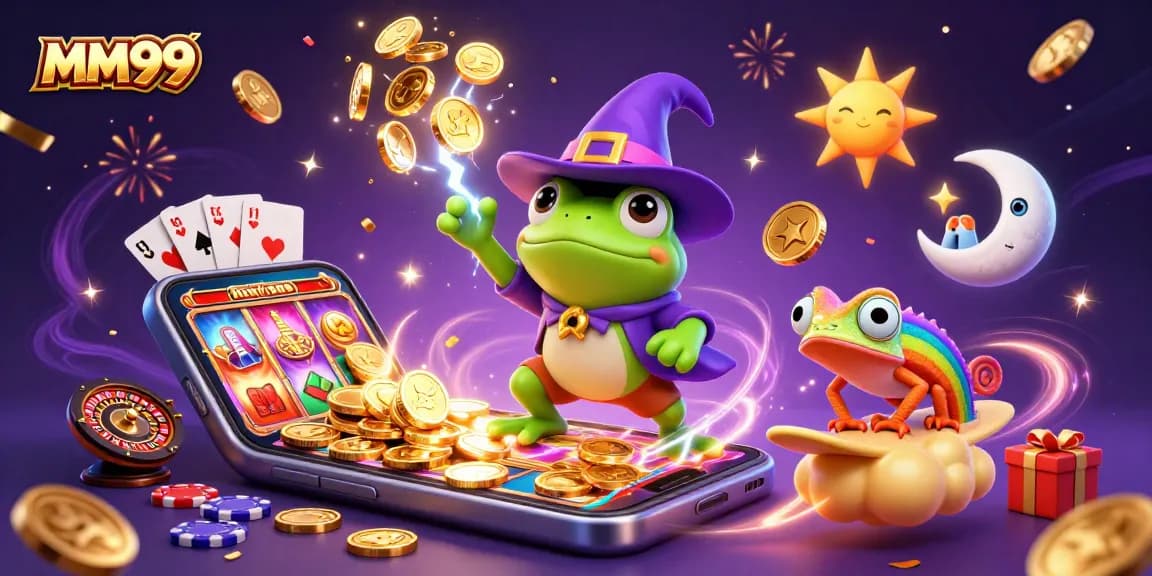 Play slots and win big at MM99 with vibrant games, golden rewards, and fun characters!