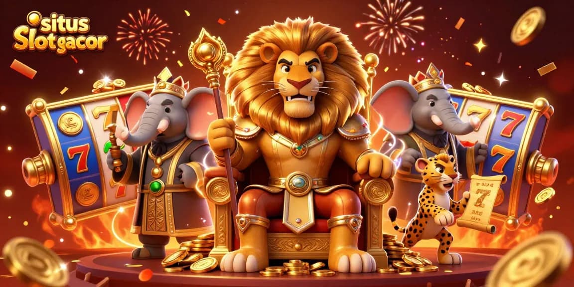 Experience winning fun at situs slot gacor with vibrant casino elements and characters.