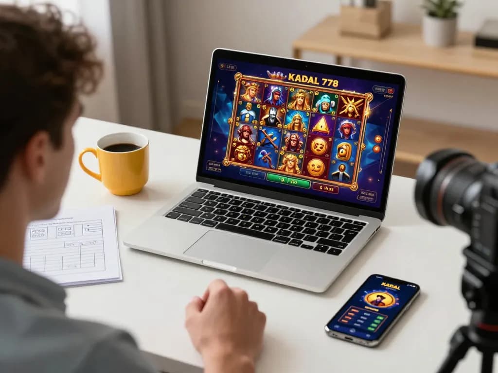 KADAL 778 player engaged in exciting game on laptop with Greek mythology theme.