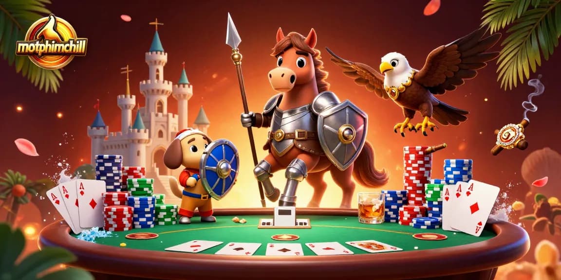 Experience the thrill of motphimchill's gaming with knights, poker chips, and memorable casino action.
