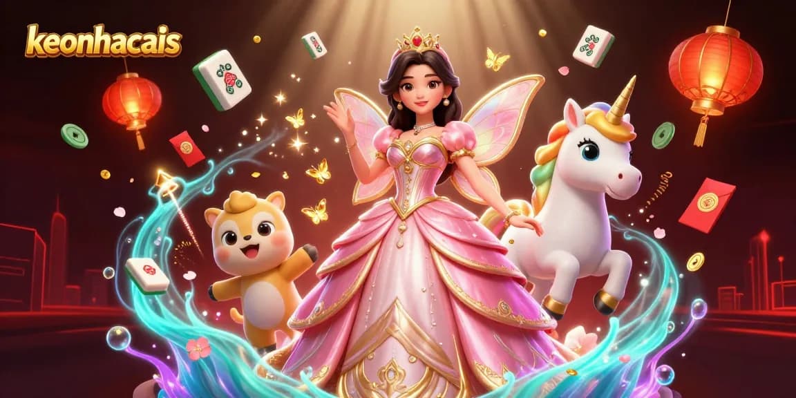 Bet on keonhacais with stunning visuals of a glamorous Asian woman and enchanting unicorn.
