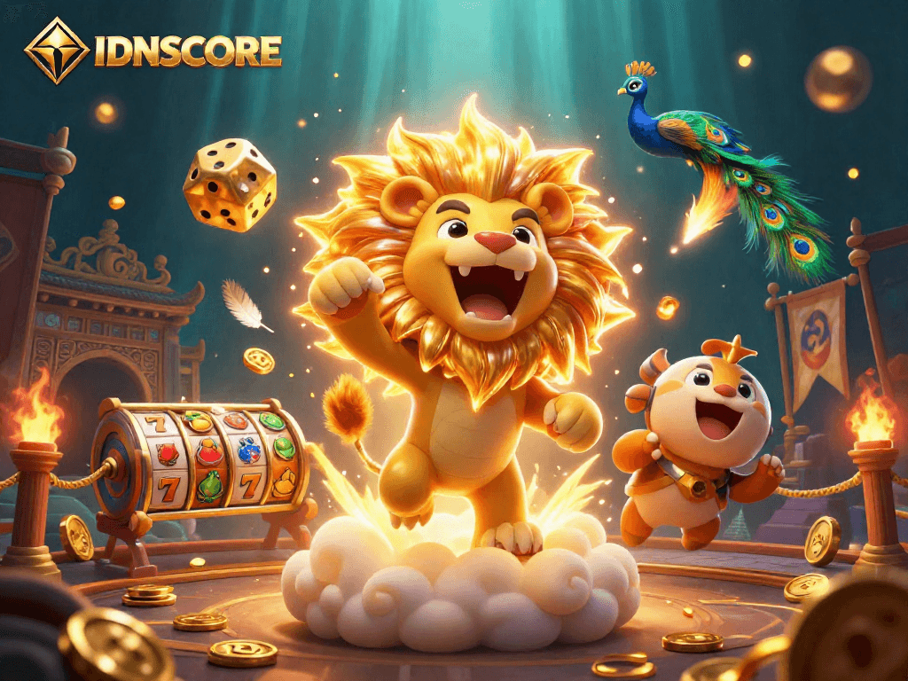 IDNSCORE promotes thrilling slot wins with dazzling character imagery and vibrant elements