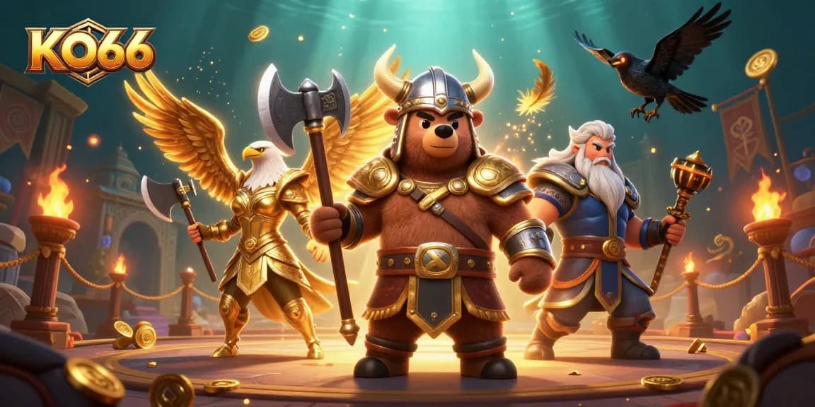 Engage in thrilling gameplay at KO66's dynamic casino with exciting characters and elements.