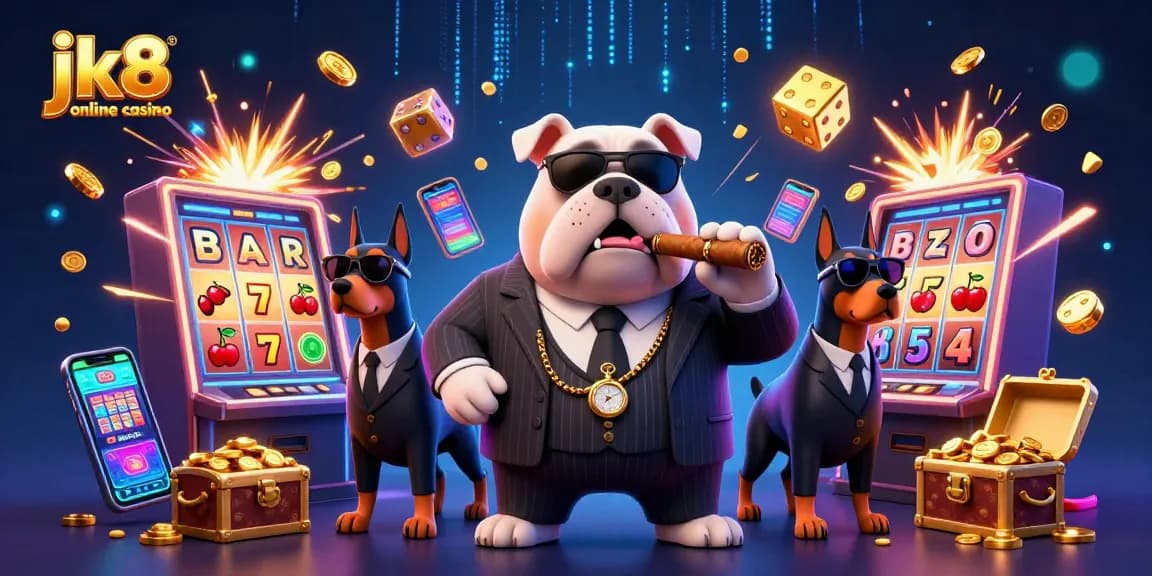 Experience the excitement at jk8 online casino with a vibrant 3D scene showcasing engaging gaming elements.