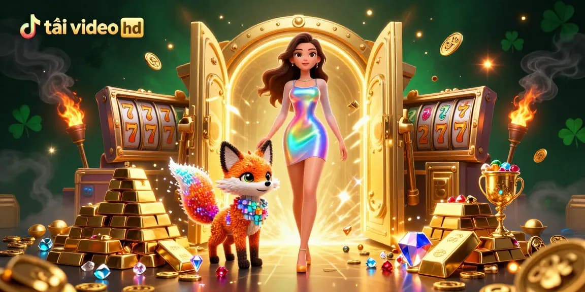 Download high-quality TikTok videos seamlessly using tải video tiktok hd tool in vibrant casino-themed illustration.