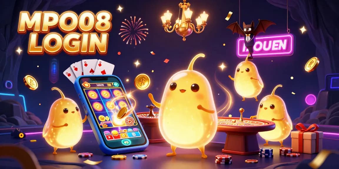 MPO08 LOGIN enhances your gameplay in a lively casino environment with glowing glowworms and exciting gaming elements.
