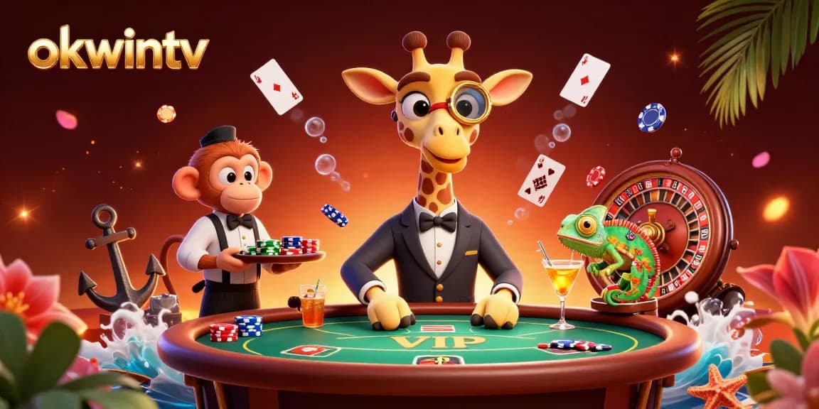 Play and win with okwintv at a vibrant online casino showcasing thrilling poker action.