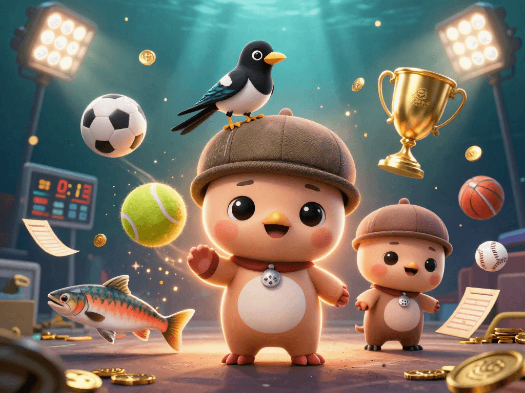 Bet on exciting games at man88 with vibrant 3D characters and sports elements in a dynamic scene