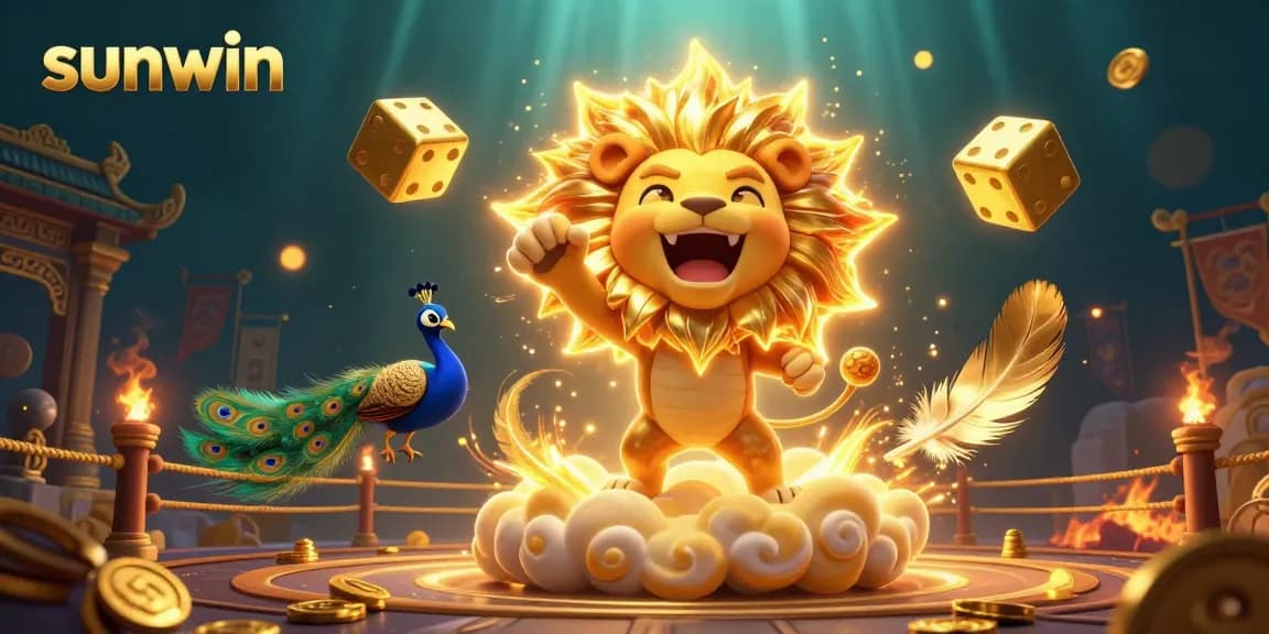 Experience the thrill of winning at Sunwin with lively casino elements and vibrant characters