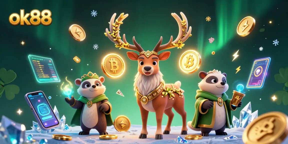 Play with cutting-edge ok88 crypto elements and a mystical druid scene in a gaming environment