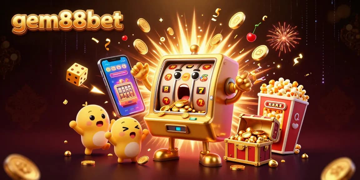 Experience the thrill of gem88bet as golden slots hit jackpots while coins and excitement fly!