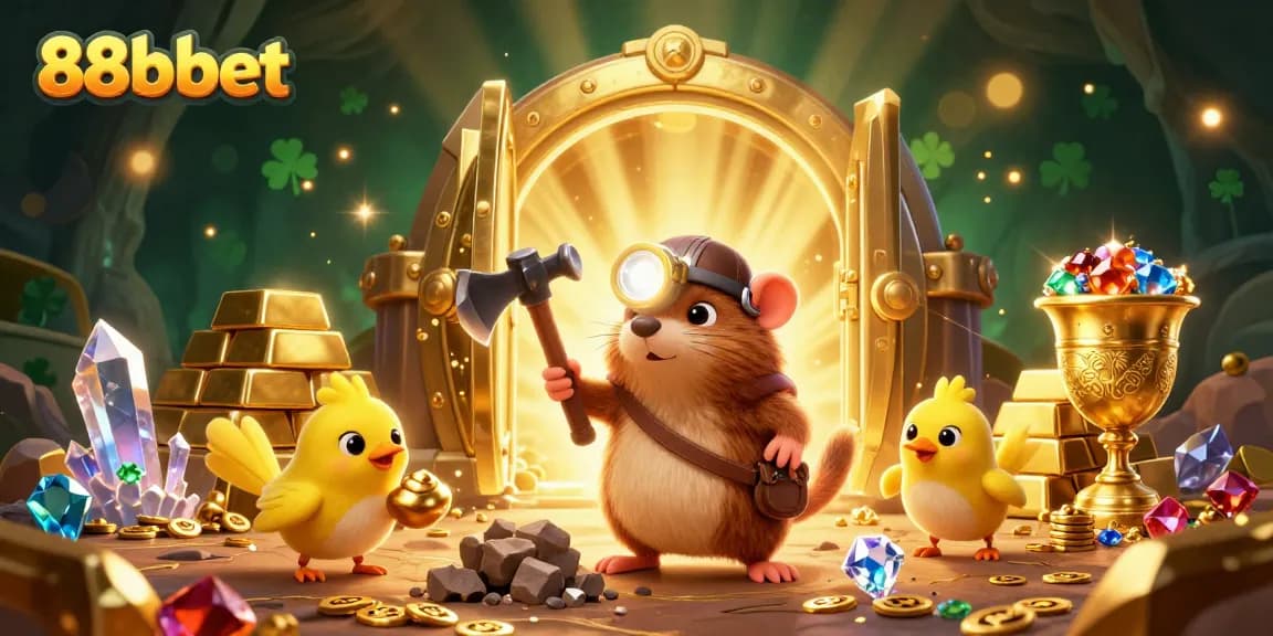 Chơi cá cược tại 88bbet với bức tranh sống động về thợ săn kho báu và canary trong hang động lấp lánh.