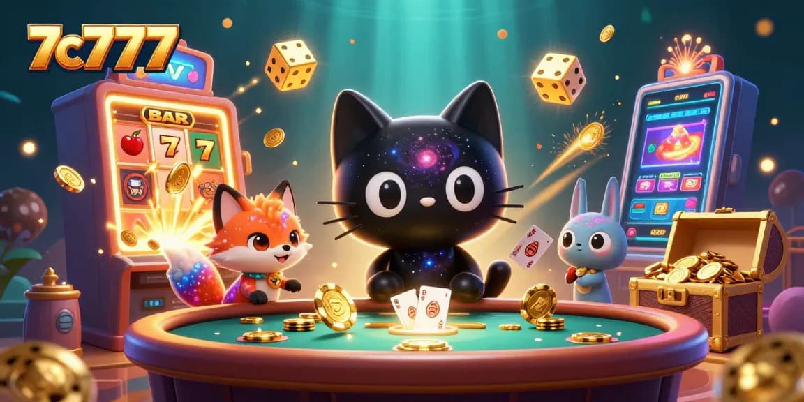 Experience thrilling gameplay with 7c777's cosmic casino featuring vibrant 3D cartoon characters.
