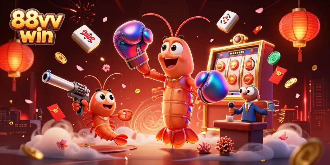 Experience the excitement of 88vv win with vibrant characters and gaming elements in a rich casino scene