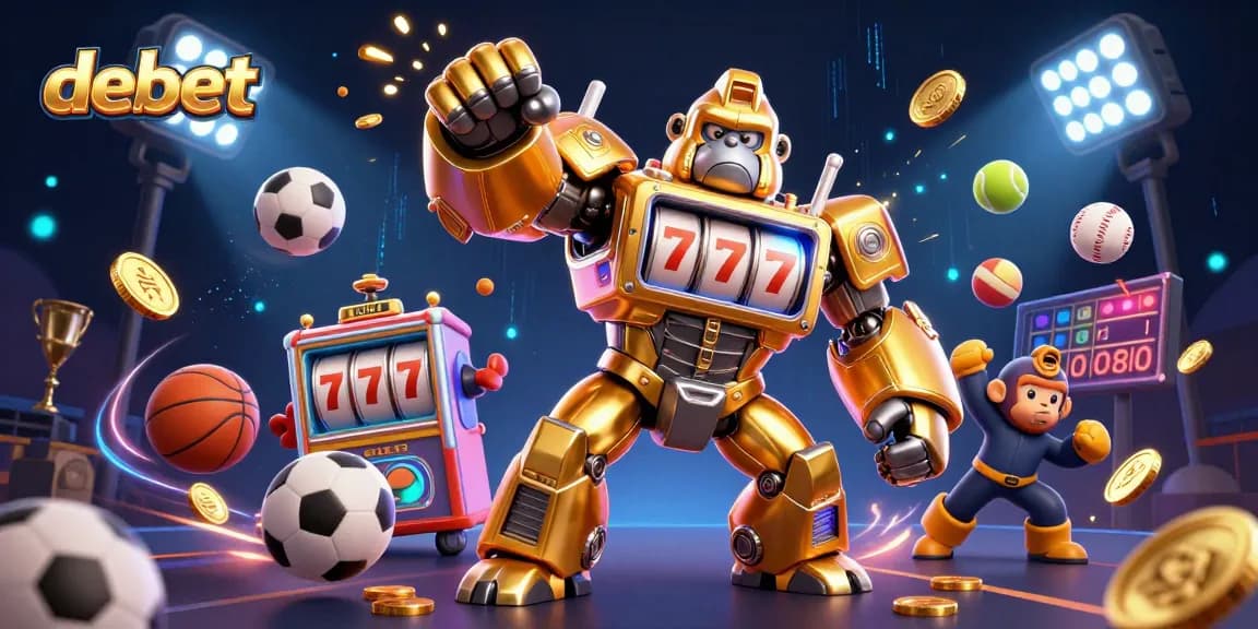Experience the excitement of debet with 3D action-packed casino mech and sports elements.
