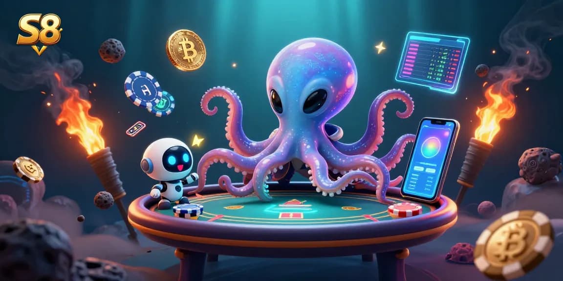 Experience the interactive excitement of S8 casino with vibrant characters and dynamic gaming elements.