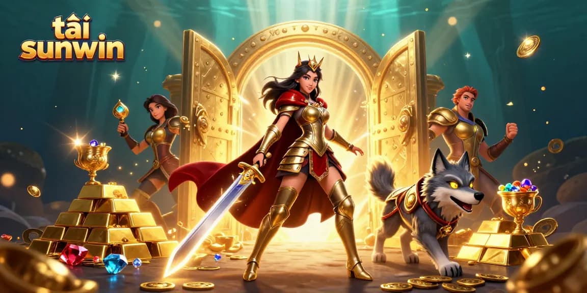 Experience the thrill of tải sunwin gameplay with stunning treasures and energy effects in this captivating casino illustration.