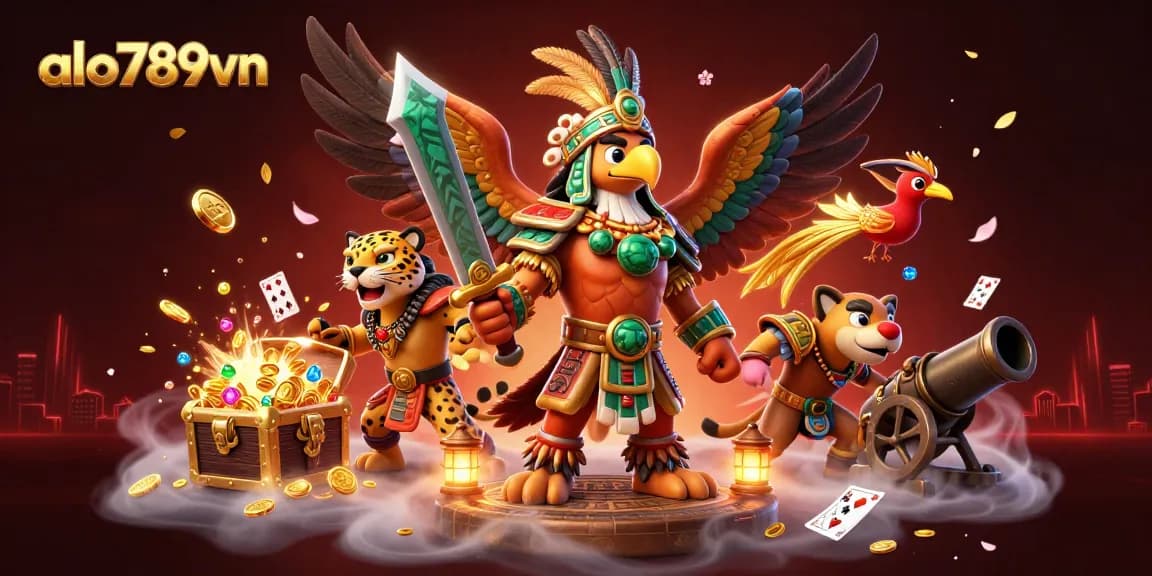 Join alo789vn as the eagle warrior and jaguar companion win big with dazzling casino games.