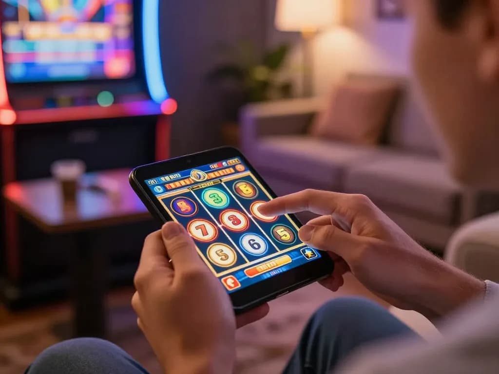 Engaging in Slot Gacor gameplay on a smartphone for higher winning chances and strategic betting.