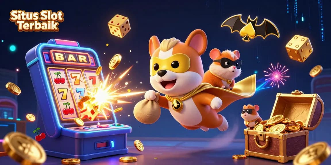 Experience excitement with Situs Slot Terbaik as the superhero dog flies through a casino explosion of jackpots!