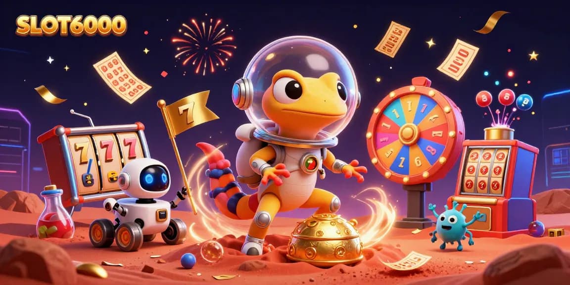 Engage with SLOT6000's vibrant casino experience featuring animated elements and excitement.