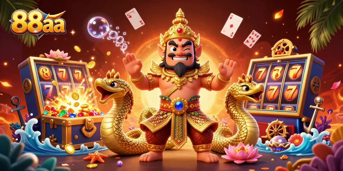 Experience thrilling gaming at 88aa with exciting slots, gold coins, and vibrant characters.