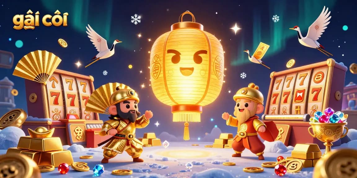 gái gọi gaming excitement captured in vibrant 3D casino scene with slot reels and lucky charms