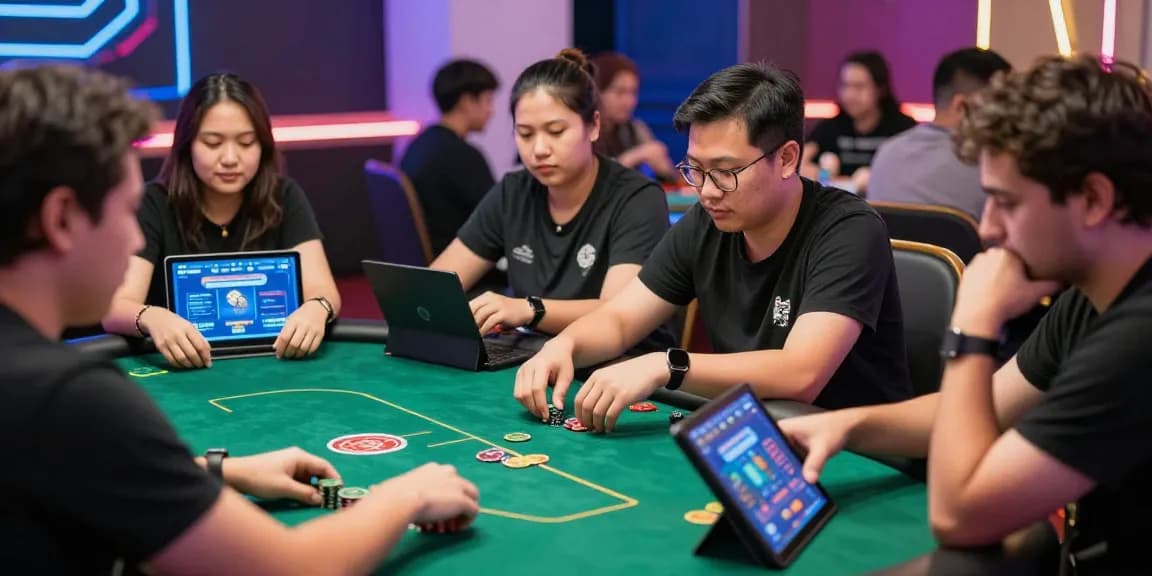 Exciting players engaged in virtual games at Situs Poker Uang Asli Dewapoker, showcasing dynamic online poker atmosphere.