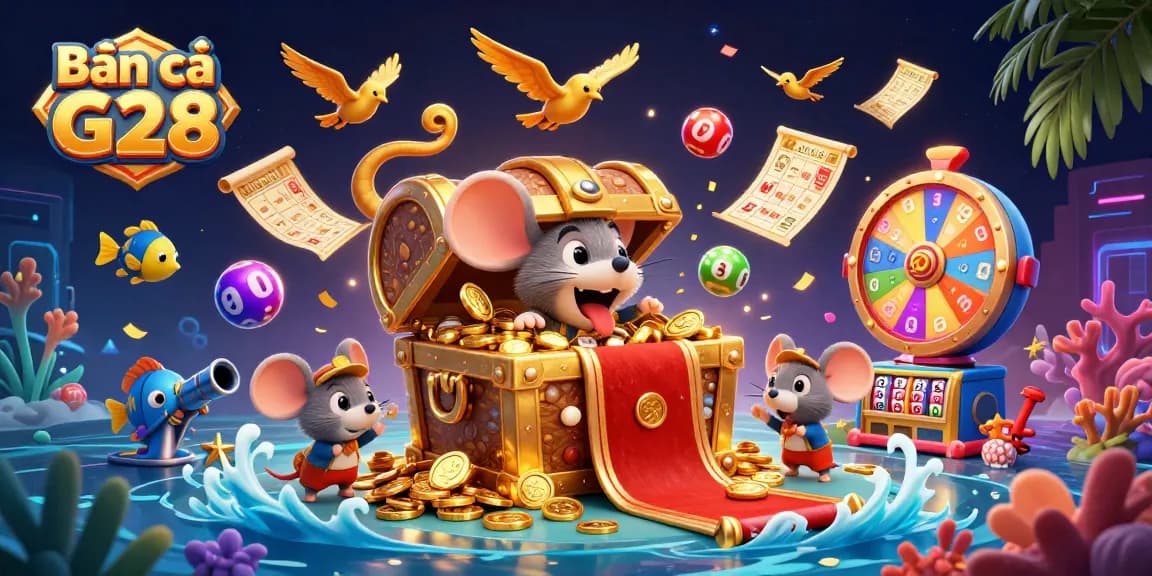 Engage in thrilling gameplay with Bắn cá G28, featuring vibrant sea creatures and enticing treasures.
