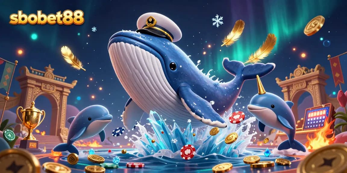 Engage with sbobet88 at the thrilling sports betting scene featuring charming sea life.