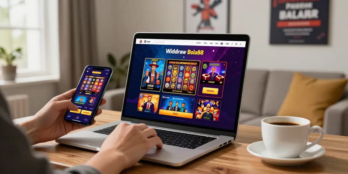 Withdraw Bola88 options on an engaging online gaming platform with vibrant graphics.