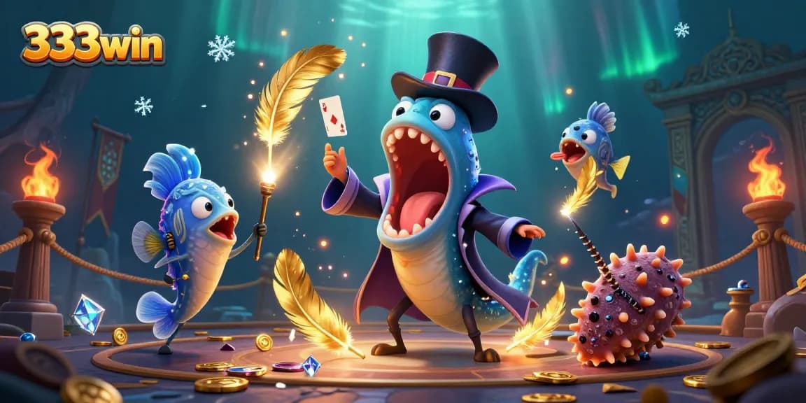 Engage in thrilling card tricks with 333win and dynamic underwater casino characters.