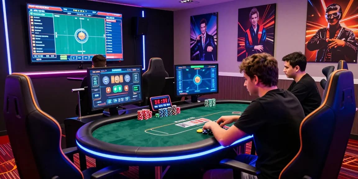 DewaPoker online gaming scene with players focused on intense poker game.