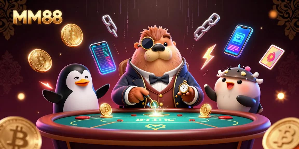 Experience the thrill of MM88 at an underwater poker game with vibrant crypto elements