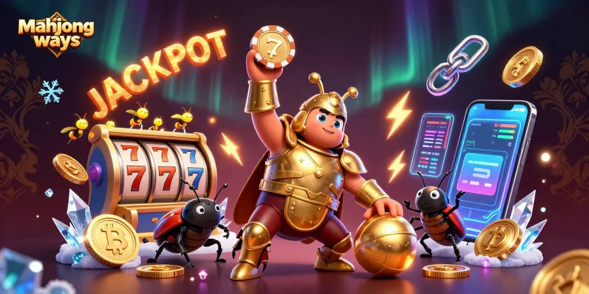 Spin to win with mahjong ways in this vibrant casino-themed digital illustration.